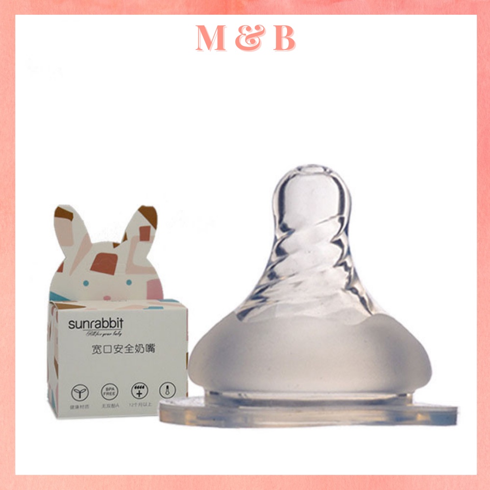 Núm ti, núm vú silicon siêu mềm, siêu co giãn Size S, M, L, Sử dụng được cho hầu hết các loại bình