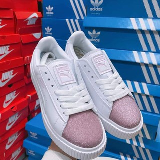 Giày sneakers Pu hồng nhũ