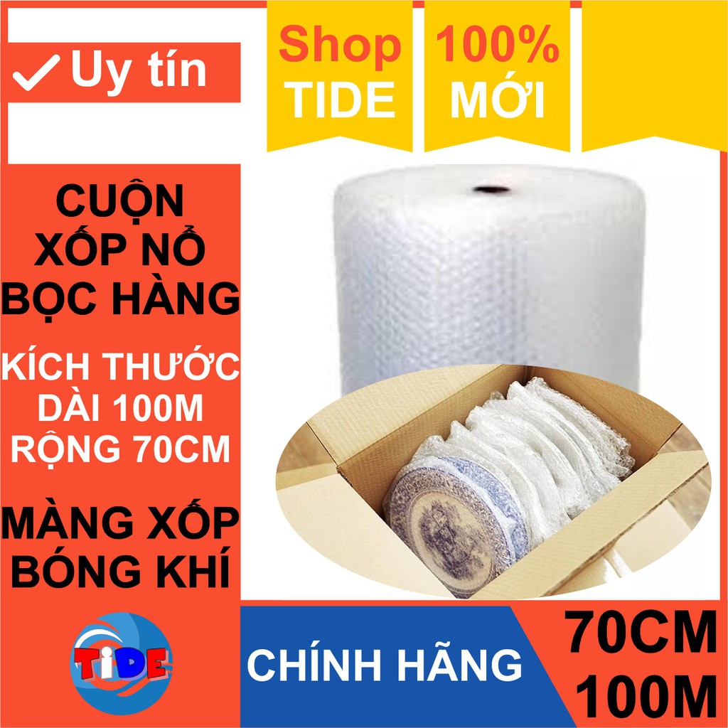 Xốp nổ bọc hàng – Dài 100M x Rộng 70CM – Màng xốp bóp nổ