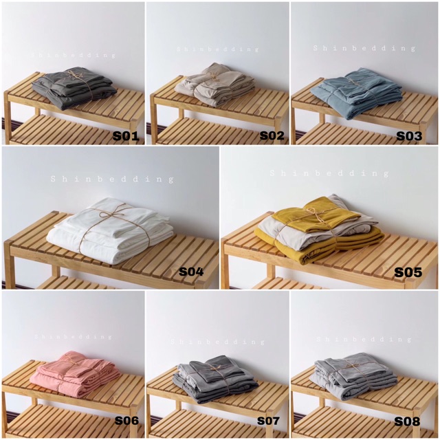 Set Chăn Ga Trơn Màu Cotton Thun Hàng Xuất Nhật Mềm Mịn Thoáng Mát Cực Sang Chảnh (Shinbedding.shop)