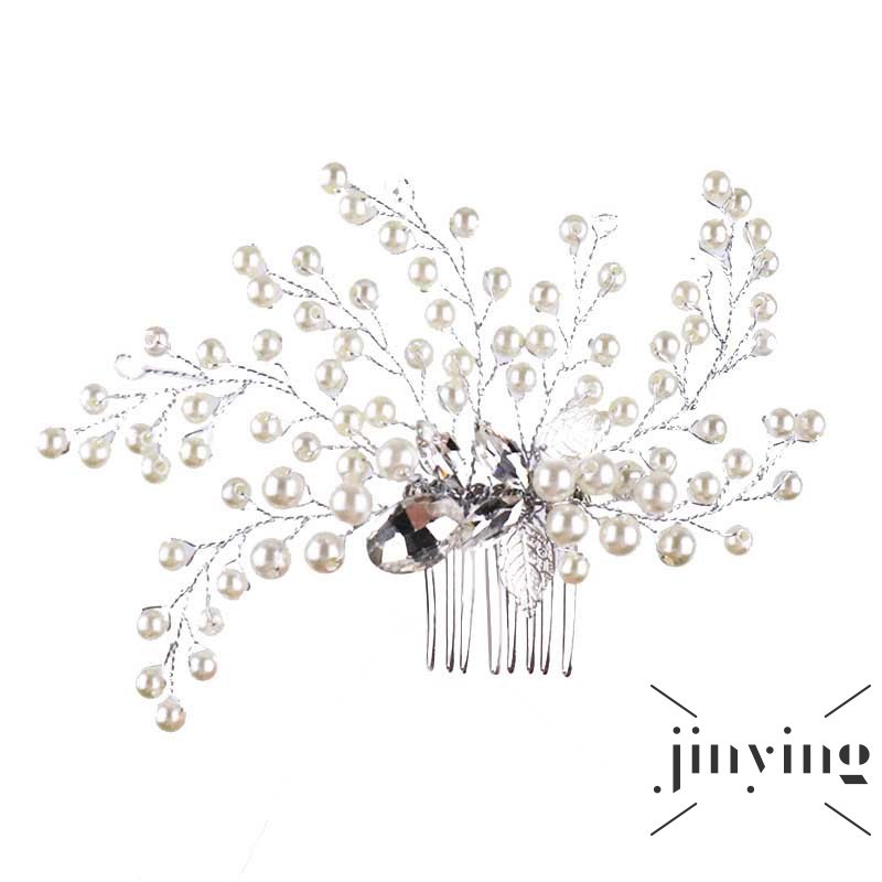 GETNOIVAS Lược cài tóc hình vòng hoa đính đá sang trọng cho cô dâu