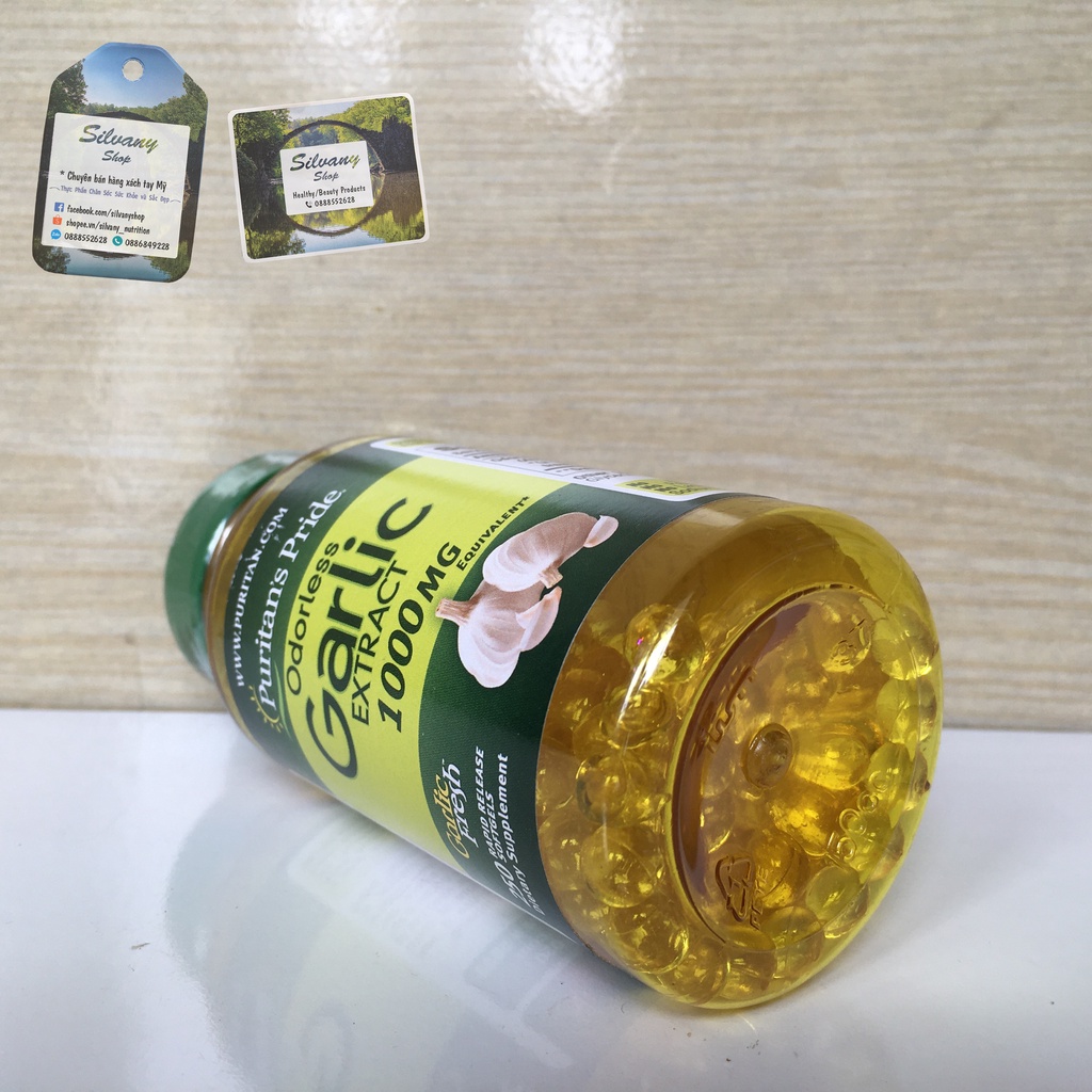 Viên Tinh Dầu Tỏi Odorless Garlic Extract 1000mg Puritan - Tăng Cường Miễn Dịch