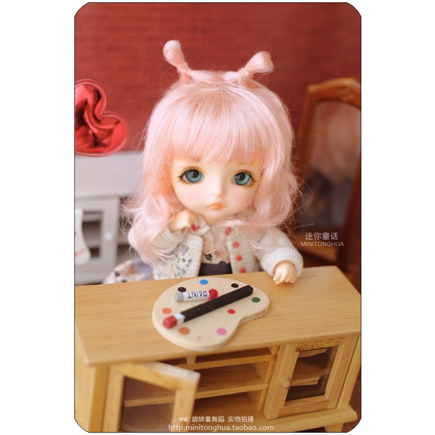 Bộ Tóc Giả Búp Bê bjd 5-11inch 1 / 8 1 / 6 1 / 4 1 / 3 mini bjd ob11 mohair jd544 blythe dw014