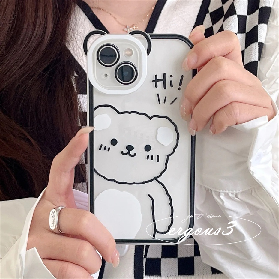 Ốp Điện Thoại Mềm In Hình Gấu Hoạt Hình Cho iPhone 14 13 12 11 Pro Max SE2020 X XR Xs Max 7 8 6 6s Plus
