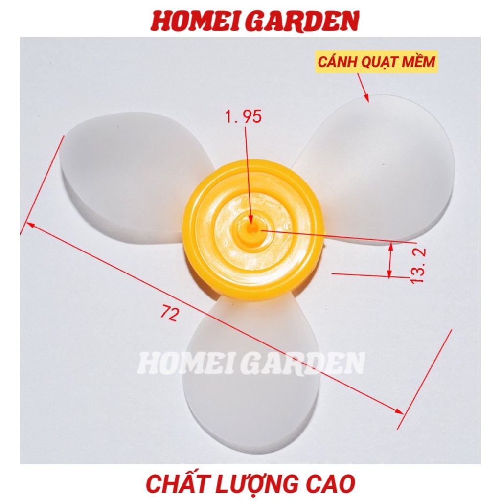Cánh quạt mềm 72mm trục 2mm thích hợp cho trẻ nhỏ chế quạt, cối xay gió - HM0041