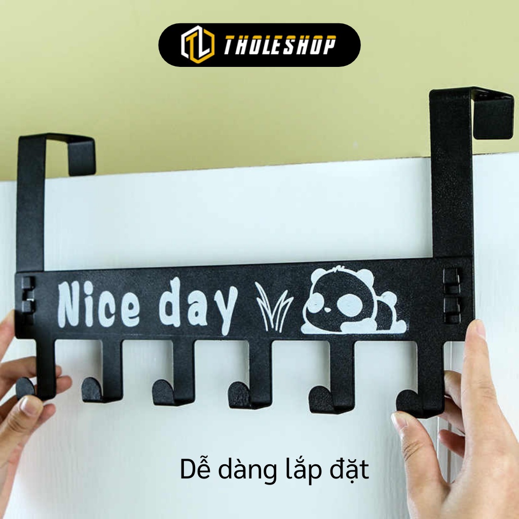 Móc Treo Quần Áo - Thanh Treo Đồ Gài Sau Cửa 6 Móc Nice Day, Tiết Kiệm Không Gian 9072