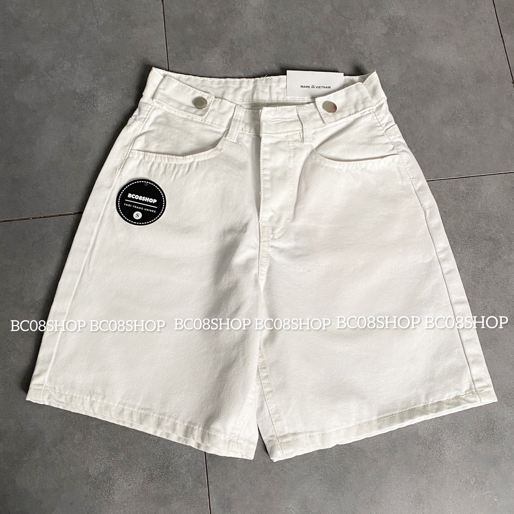 Quần Short Jean Nữ Ngố Màu Trắng Basic BC087