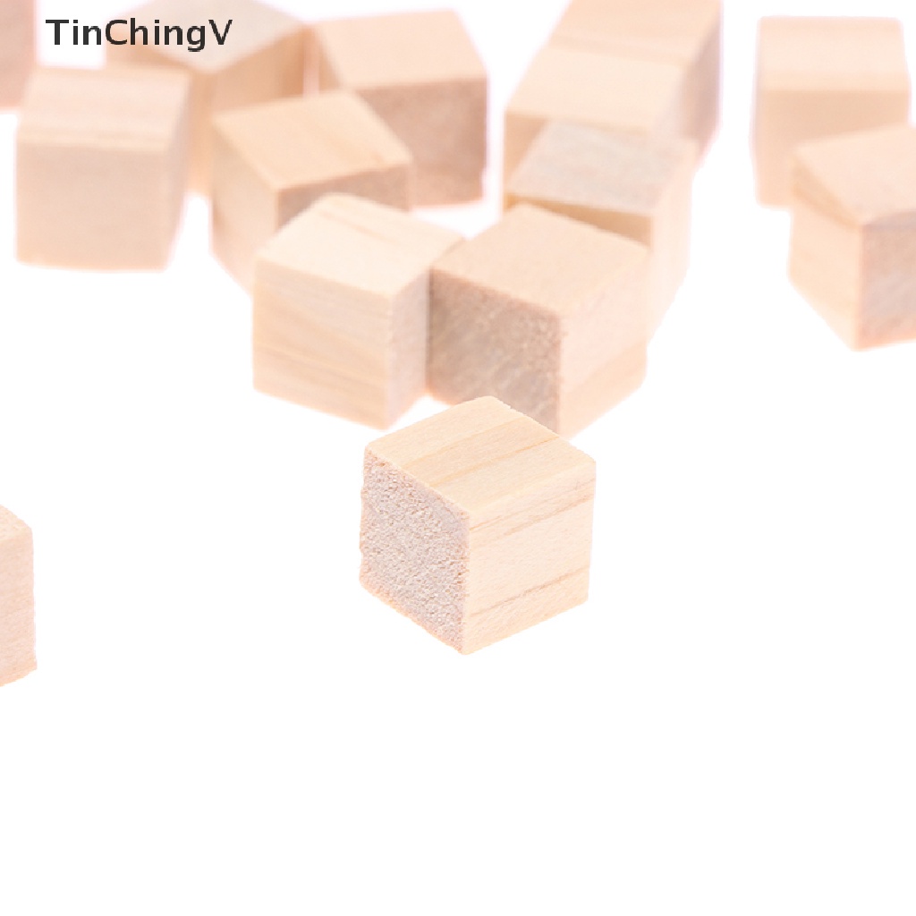 Set 100 Khối Gỗ Vuông Trơn Chưa Hoàn Thành Dùng Làm Đồ Gỗ DIY