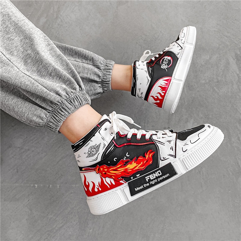 Giày thể thao cổ cao in họa tiết anime Demon Slayer: Blade thời trang cá tính cho nam nữ