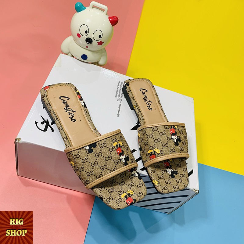 [ẢNH THẬT] DÉP HÌNH MICKEY RIGSHOP MŨI VUÔNG - E11