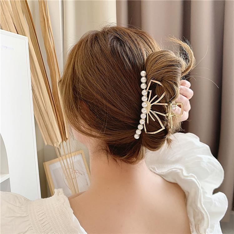 Kẹp Tóc Hình Vương Miện / Ngôi Sao / Cá Mập / Vương Miện Bằng Hợp Kim Đính Ngọc Trai Phong Cách Hàn Quốc Cho Nữ