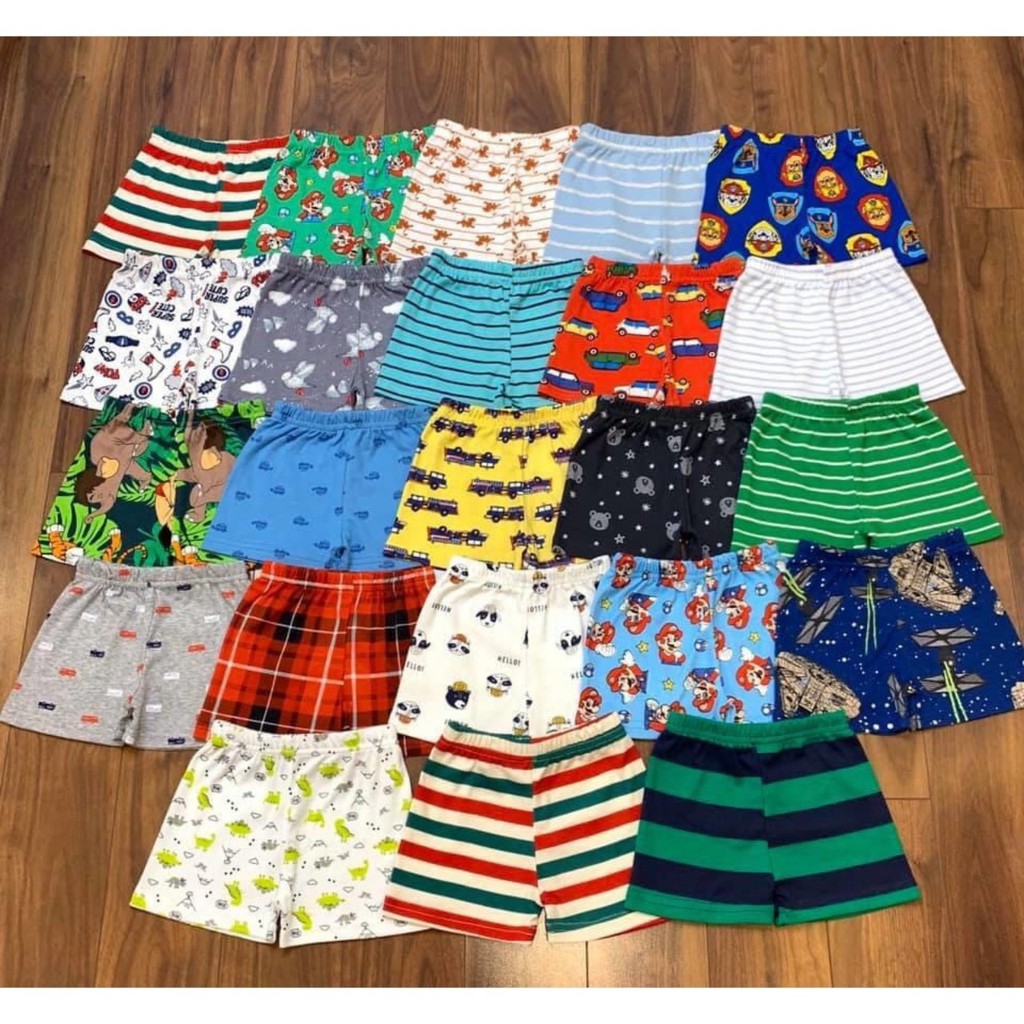 Quần đùi cho bé, quần đùi cotton mềm mát bé trai bé gái 8-20kg