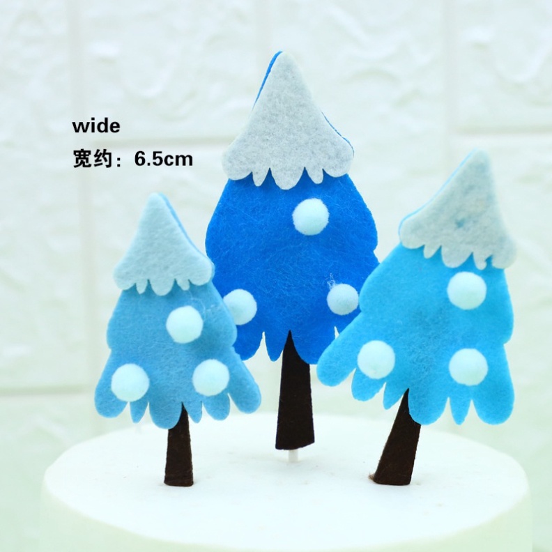 trang trí giáng sinh bánh kem [FREESHIP] cây trang trí bánh chất liệu vải xốp siêu đẹp