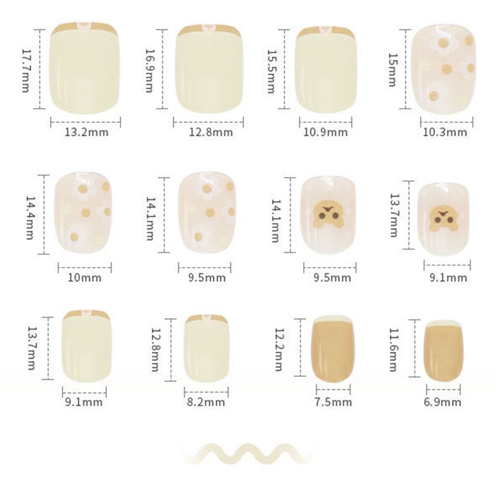 [Hàng mới về] Hộp 24 móng tay giả đính nơ ngọc trai có thể tháo rời làm đẹp cho nữ