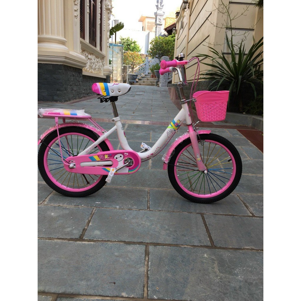 XE ĐẠP BÉ GÁI FULONG CAO CẤP THIÊN NGA VỎ TRẮNG HỒNG