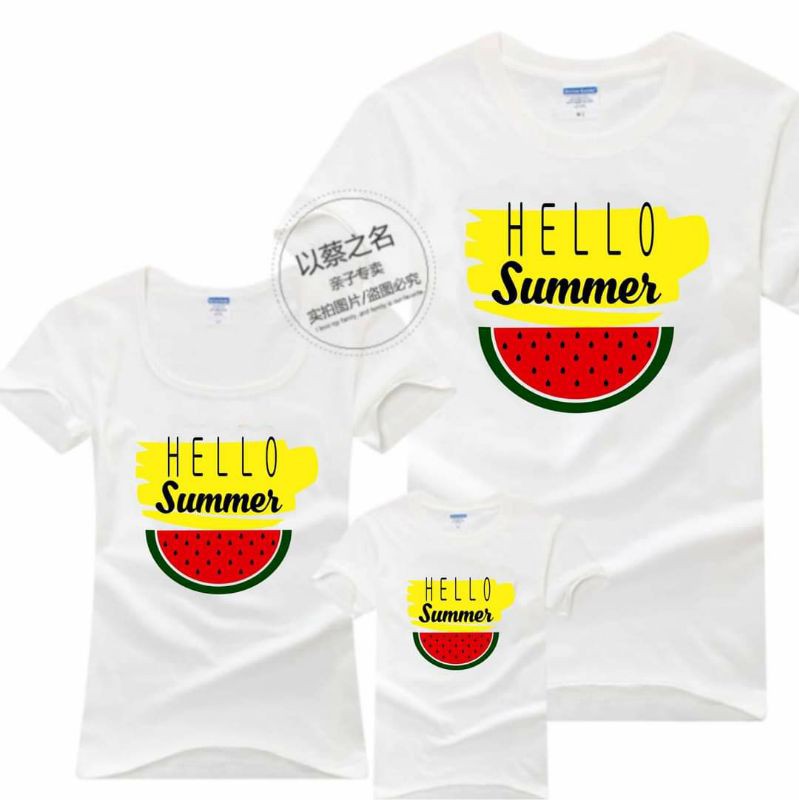 💥Áo thun mùa hè Hello Summer quả dưa, áo gia đình, áo đôi, áo lớp,cty sự kiện