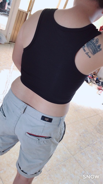 Áo Nịt Ngực TomBoy [ Có Bản Nịt Trước Ngực] - loại ngắn có viền chất cotton ( trans - sb ) | BigBuy360 - bigbuy360.vn