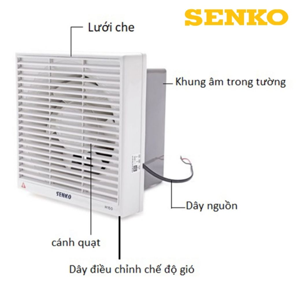 Quạt hút mùi senko H250 , quạt thông gió hai chiều , gắn tường , thanh lọc không khí  ,nhà bếp ,nhà vệ sinh