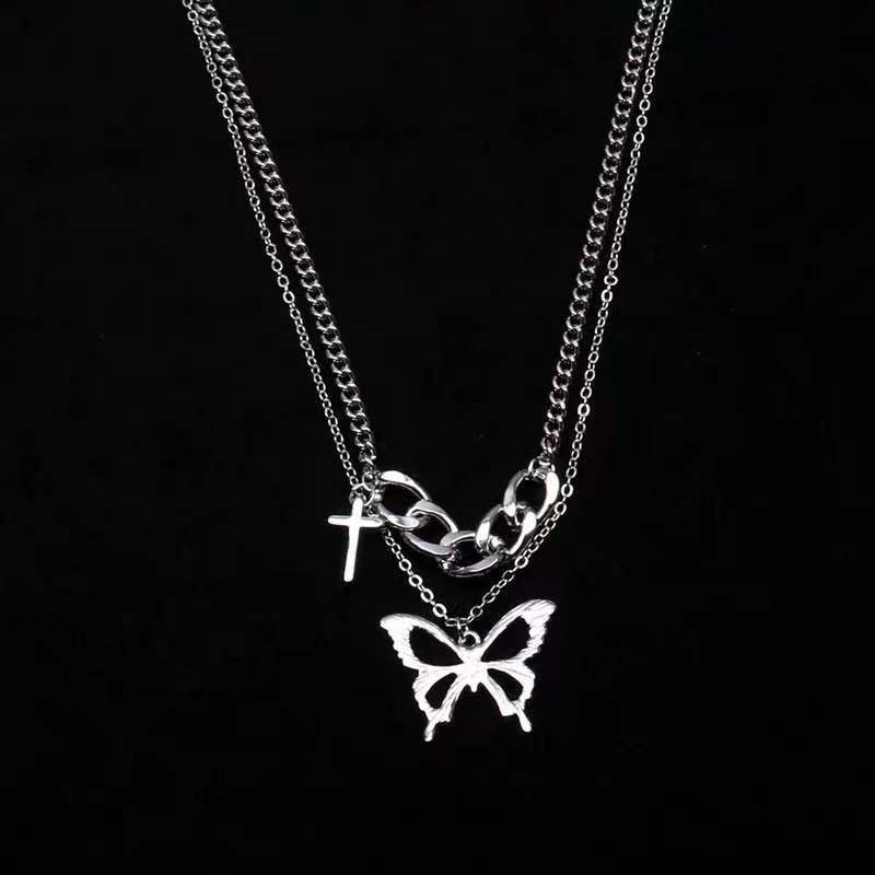 Vòng cổ choker mặt hình bướm / thánh giá phong cách thời trang đường phố cho nữ
