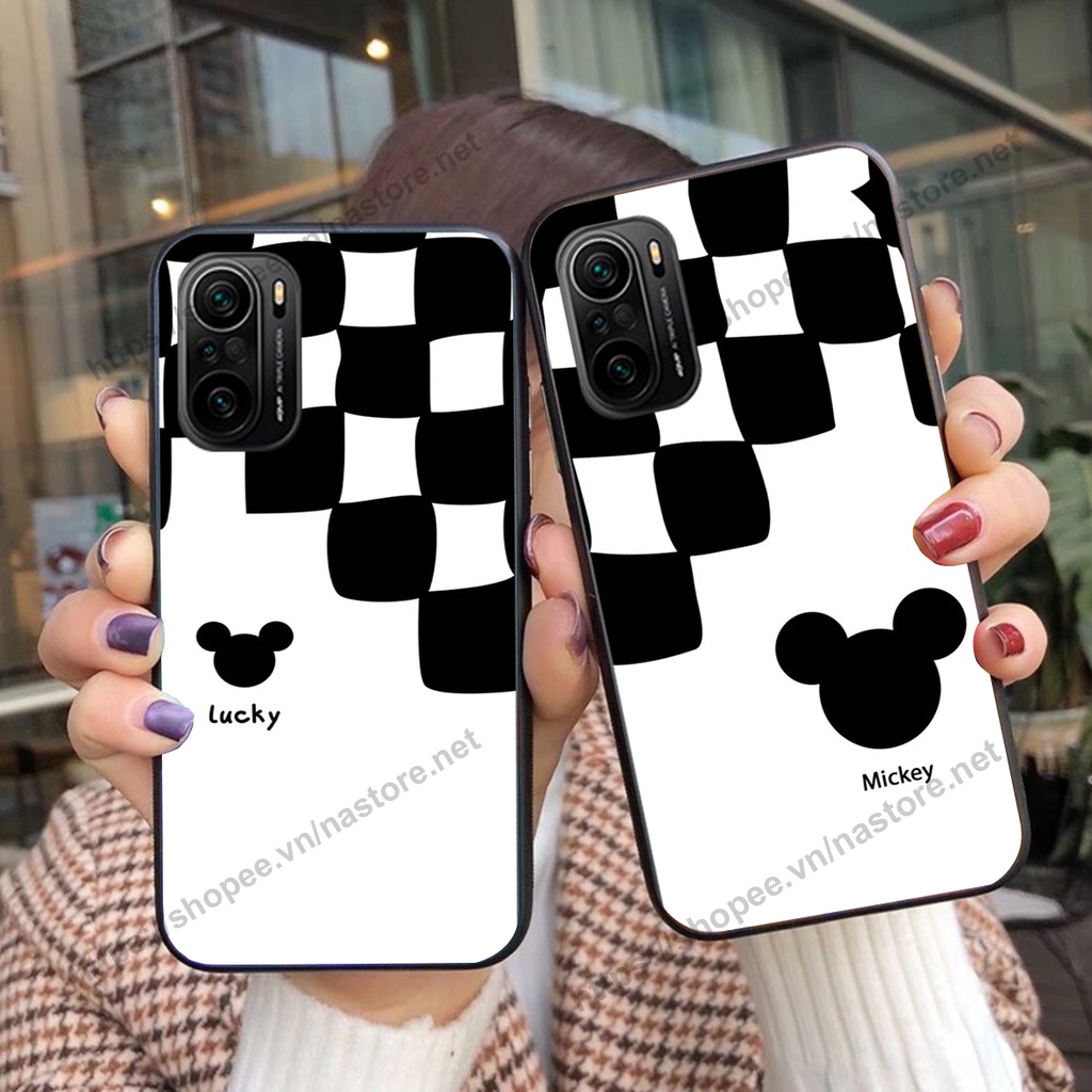 Ốp lưng Xiaomi Redmi K40 / K40 PRO / K40 GAMING / POCO F3 trái tim họa tiết caro, mikey họa tiết beabrick kaws cute