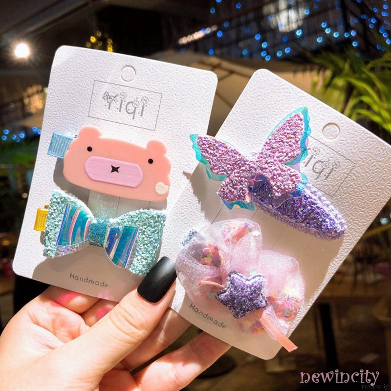 Korean Girls Hair Pin Cute Children's Hairpin Set Girl Hair Accessories Baby Cartoon Side Clip