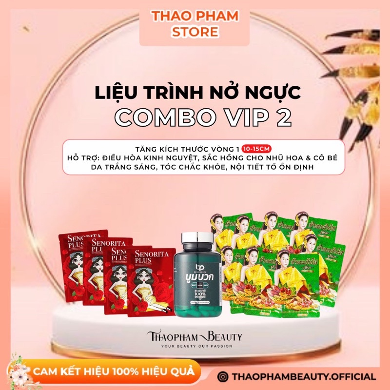 Combo siêu nở ngực VIP 2 tăng vòng 1 từ thảo dược, tăng size ngực hiệu quả – Thảo Phạm Beauty