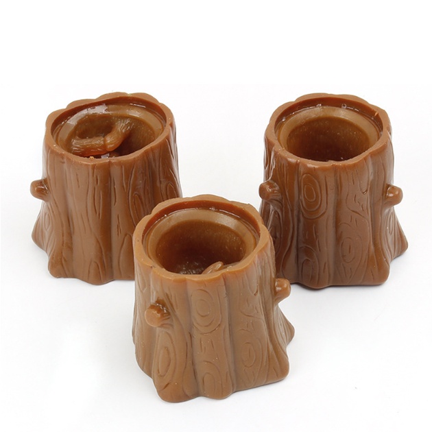 SÓC CHUỘT NÂU dẻo siêu kute Squishy hình SÓC NÂU TRỐN TRONG GỐC CÂY đáng yêu