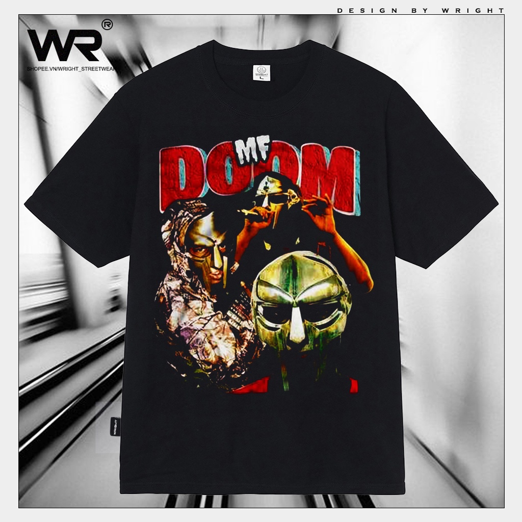 IVvi /Áo thun MF Doom Madvillain wright form rộng phong cách âu mỹ rap hiphop cotton cổ tròn!
