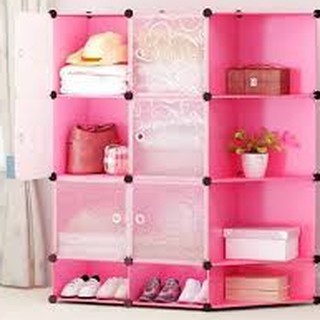 Tủ nhựa ghép 6 ngăn kèm dãy xéo với 3 ngăn giày