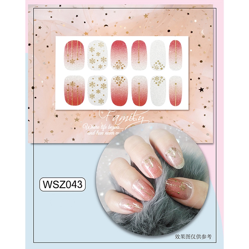 Bộ 12 miếng dán móng tay 3D DIY thời trang WSZ041-060