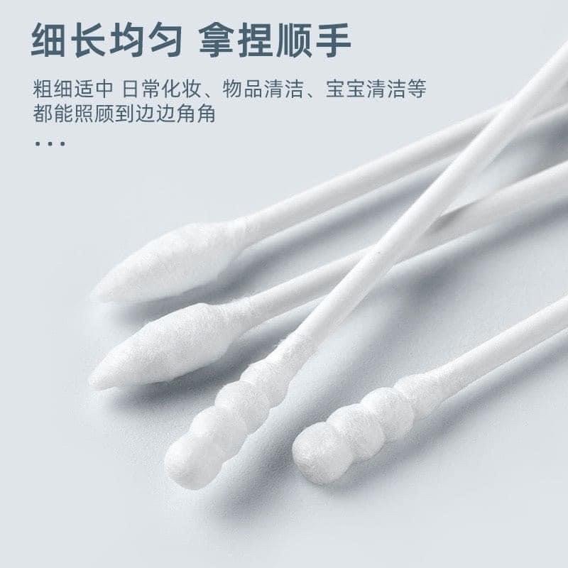 Hộp 200 Chiếc Tăm Bông Ngoáy Tai 2 Đầu