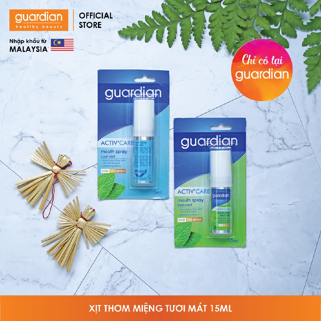 Xịt thơm miệng Guardian Bạc Hà tươi mát 15ml