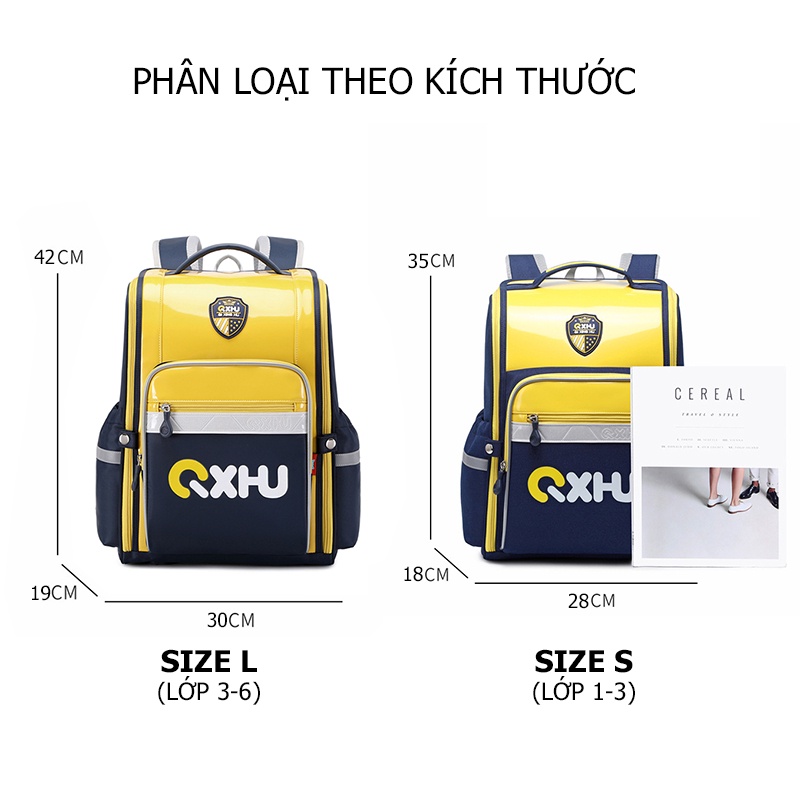 Cặp đi học chống nước cho trẻ em tiểu học Balo chống gù cho bé tiểu học [CAO CẤP] QXHU PSB506