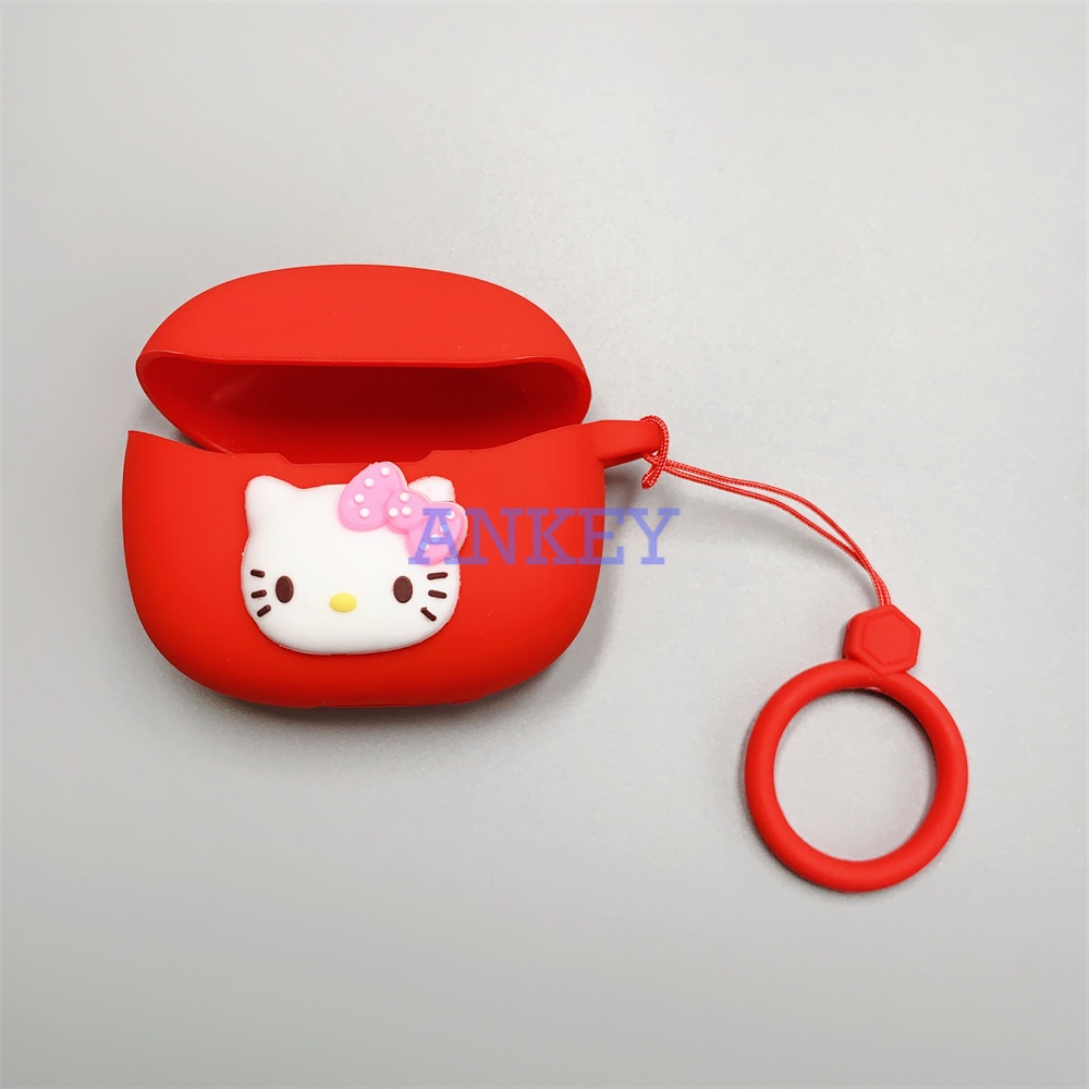 Anker Soundcore Life Note i P2i / Life Dot 3i A3i Cover Earphone Silicone Case Red KT Cat Earbuds Waterproof Shockproof Soft Protective Headphone Cover Headset Skin