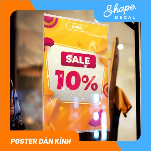 Decal dán kính Poster sale - ảnh thật