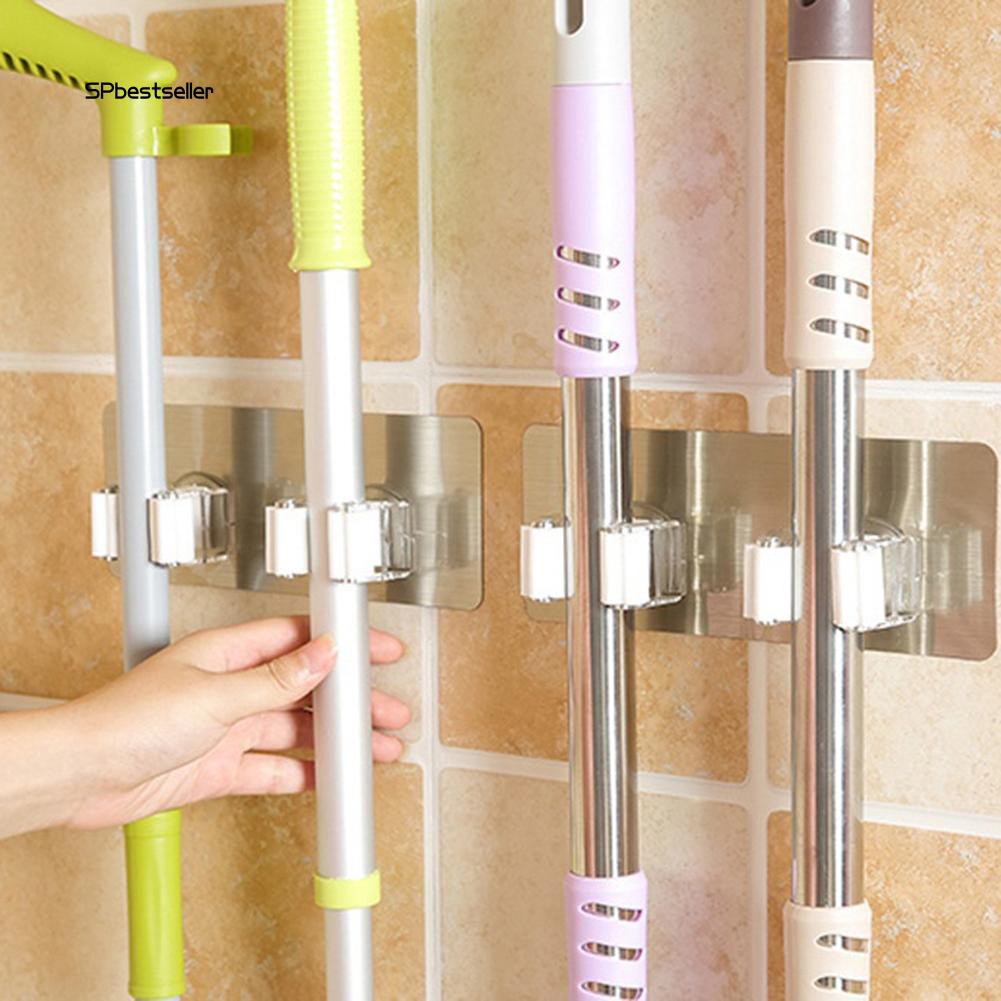 Giá Đỡ Chổi Và Cây Lau Nhà Gắn Tường Tiện Lợi