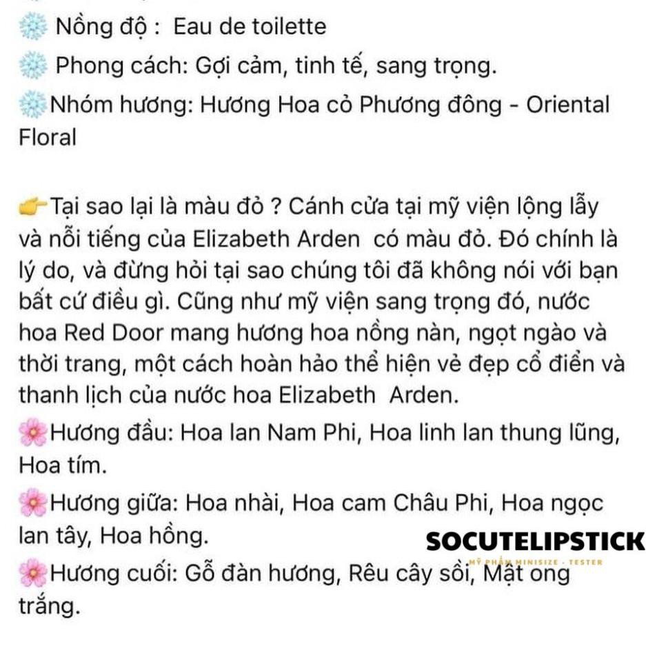 Nước hoa Elizabeth Arden Red Door EDP 30ml Unbox ( Không Hộp ) | Thế Giới Skin Care