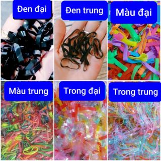 100 gam thun cột tóc đen/màu/trong (bản đại/Bản trung)