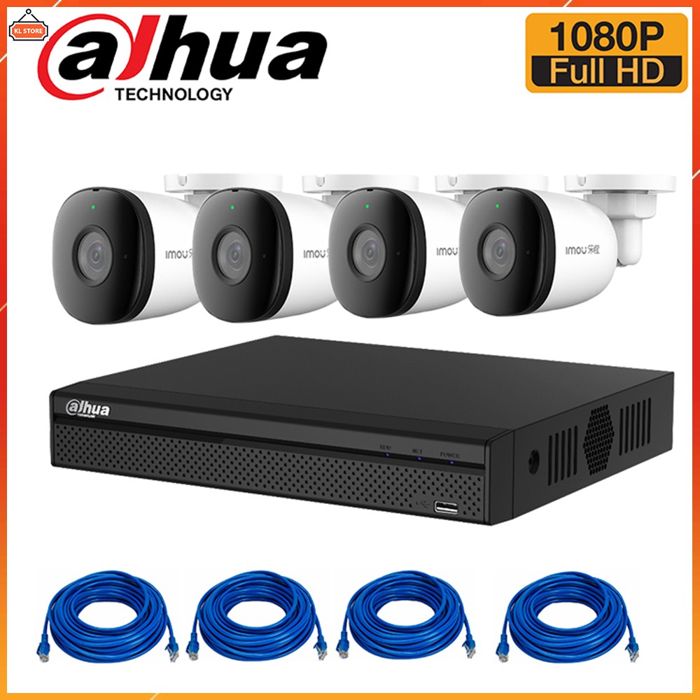 Bộ Camera Giám Sát 4 Kênh IP POE Imou Lechange TF1P Full HD 1080P - Tích Hợp Micro Thu Âm | BigBuy360 - bigbuy360.vn