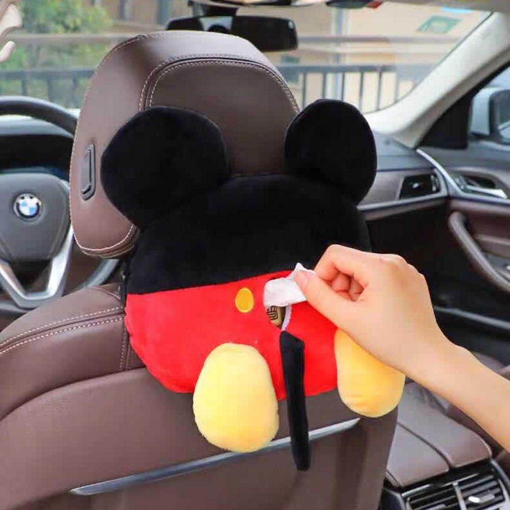 Hộp Đựng Khăn Giấy Hình Chuột Mickey Mềm Mại Gắn Tấm Chắn Nắng Xe Hơi