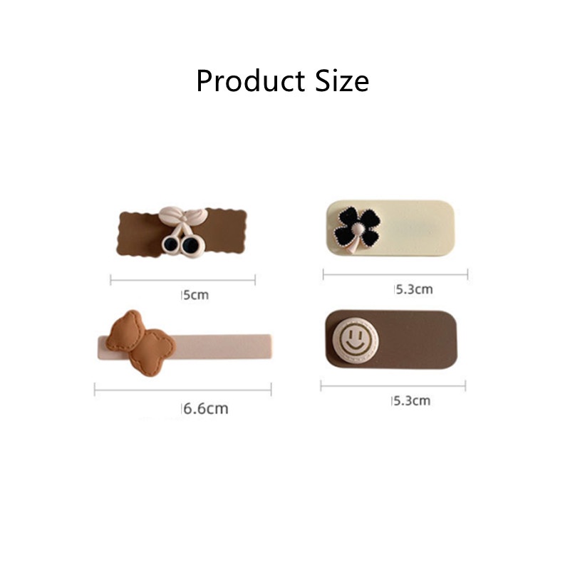 Kẹp Tóc Màu Cà Phê Sữa Hoa Quả Anh Đào Dễ Thương Cho Bé Gái