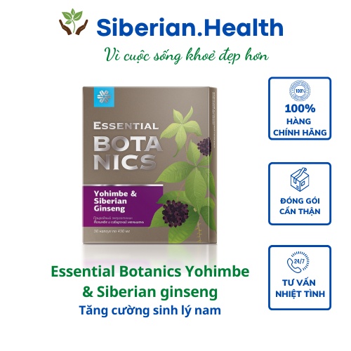 [Hỗ trợ nam giới]Tăng cường sinh lý nam Essential Botanics Yohimbe &amp; Siberian ginseng - SIBERIAN WELLNESS– 30 viên