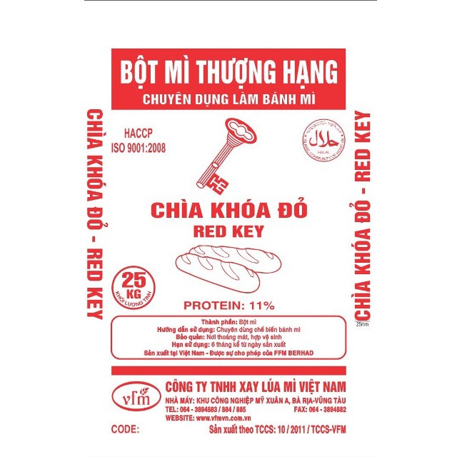 Bột mì chìa khóa đỏ 25kg
