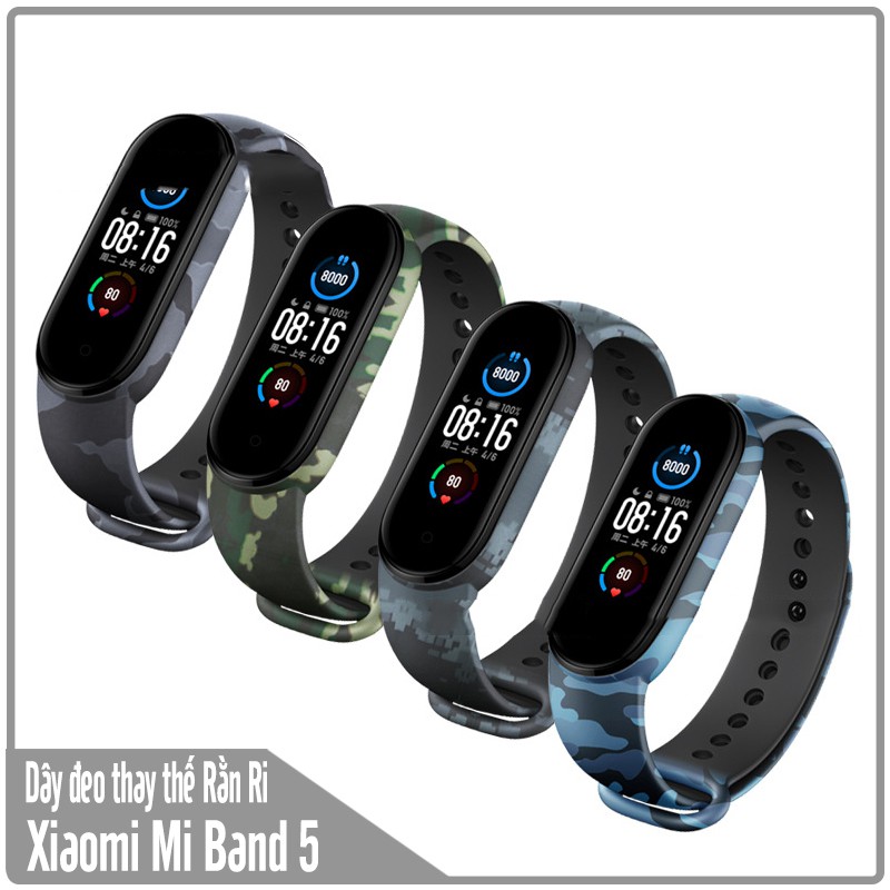 Vòng thay thế Xiaomi Miband 5 màu lính rằn ri