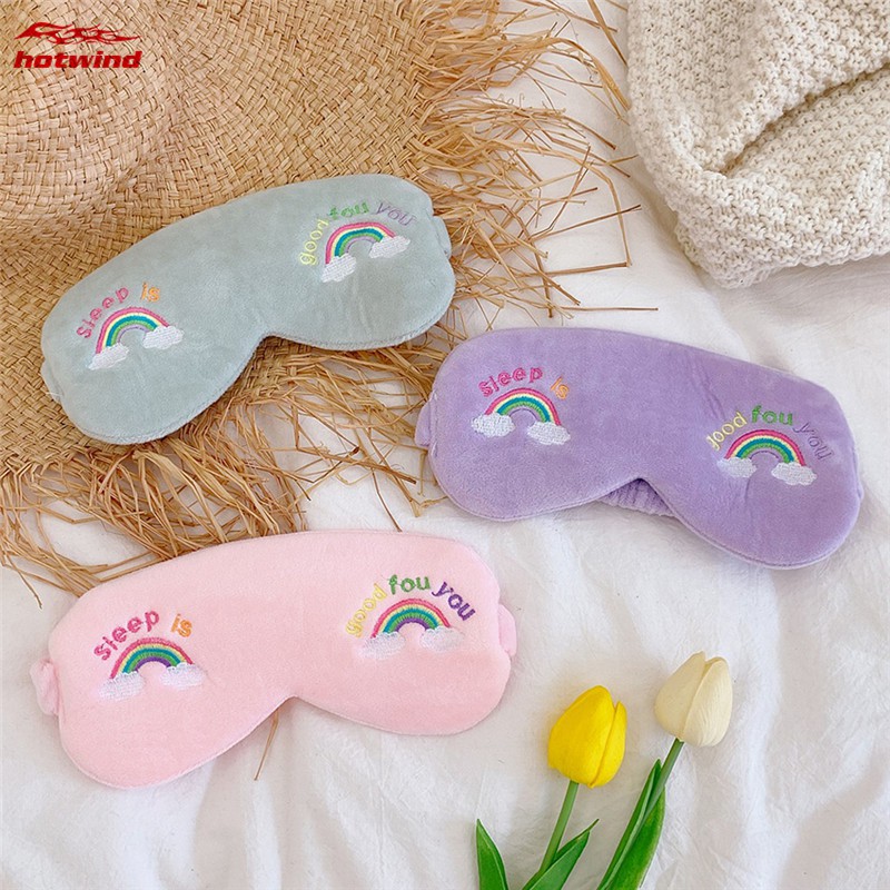 Mặt nạ mắt ngủ in hình cầu vồng dễ thương