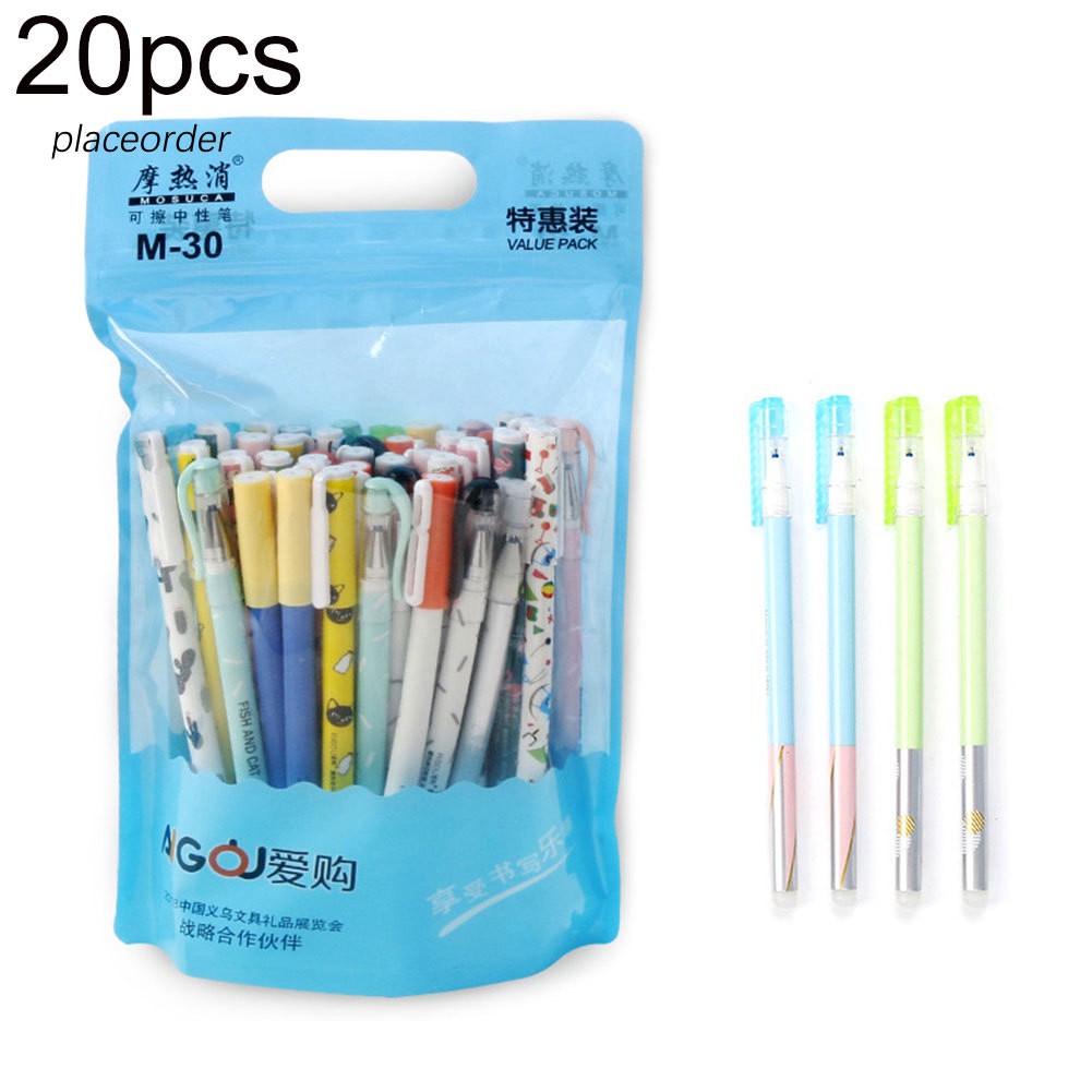 [Hàng mới về] 10/20Pcs 0.35mm Animal Black Blue Ink Magic Erasable Gel Pen School Stationery