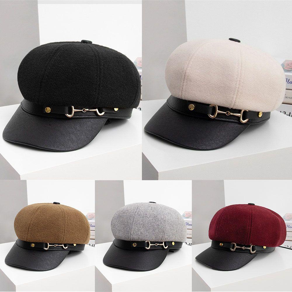 EUTUS Mũ Beret Len Phong Cách Cổ Điển Cho Nữ