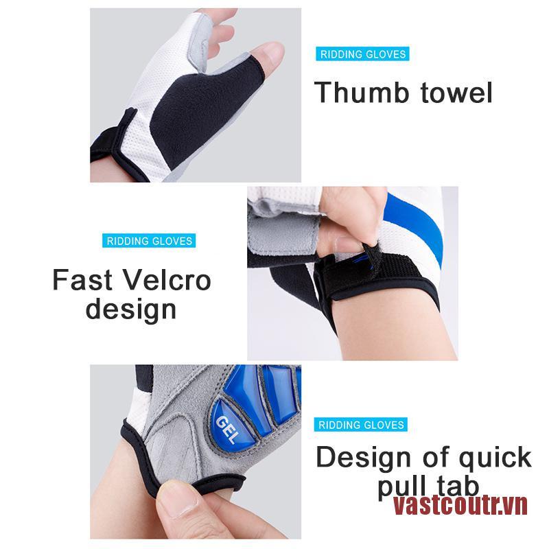 CouTR Breathable Lycra Fabric Unisex Cycling Gloves Road  Bicycle Half Finger Gl