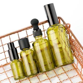 Bình Xịt Thủy Tinh Màu Xanh Lá Có Đầu Xịt (Màu Đen) Cho Cồn / Tinh Dầu / Mỹ Phẩm 15ml / 30ml / 50ml / 100ml