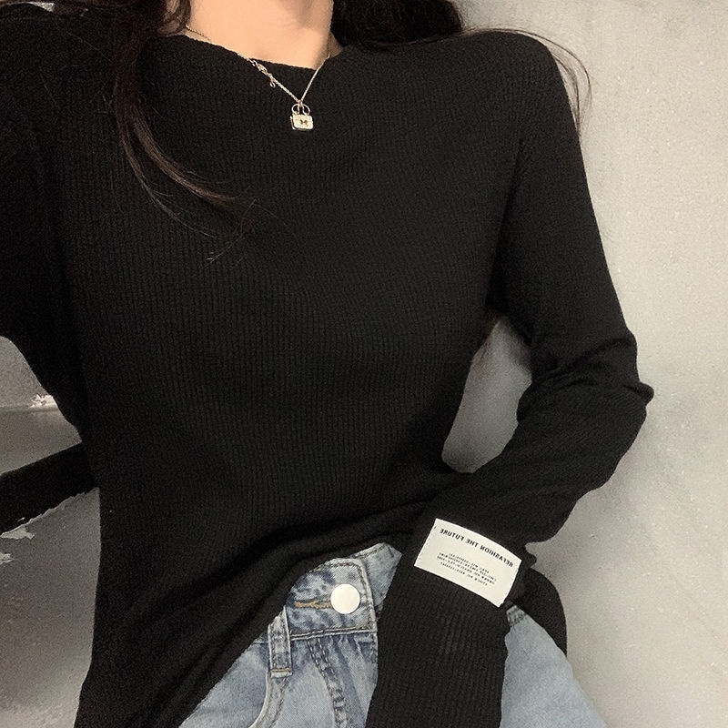 Áo Thun Dài Tay Thiết Kế Mới Dày Dặn Thời Trang Theo Phong Cách Hàn Quốc Cho Nữ